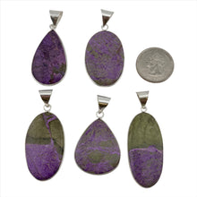 Load image into Gallery viewer, Stichtite Pendant & Necklace with a "Twin Rocks and Crystals" Velvet Box