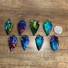 Load image into Gallery viewer, Rainbow Mystic Obsidian Arrowhead Pendant