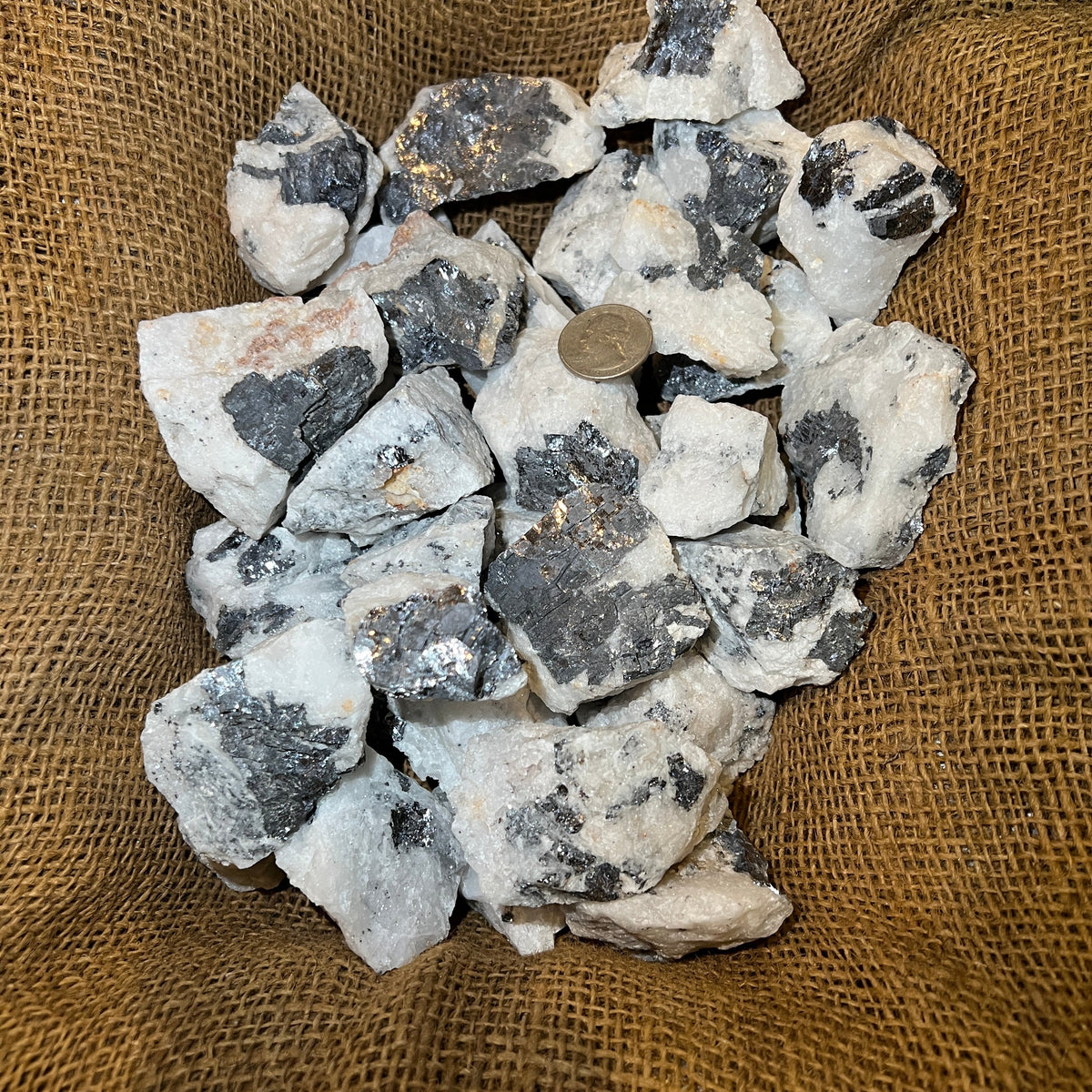 Galena/Quartz Rough (By the Pound) Twin Rocks and Crystals