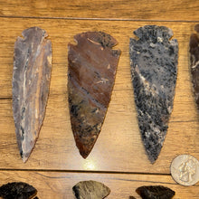 Load image into Gallery viewer, Jasper Stone Arrowhead – Approx. 4” Natural Hand-Carved Specimen