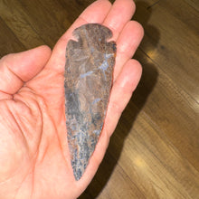 Load image into Gallery viewer, Jasper Stone Arrowhead – Approx. 4” Natural Hand-Carved Specimen