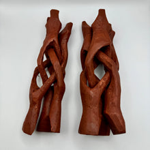 Load image into Gallery viewer, (1) 6" Carved Wood Tripod Cobra Stand Three Prong Display for Crystal Spheres, Eggs, or Balls