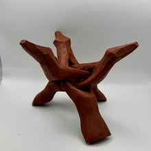Load image into Gallery viewer, (1) 6" Carved Wood Tripod Cobra Stand Three Prong Display for Crystal Spheres, Eggs, or Balls