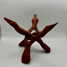 Load image into Gallery viewer, (1) 6" Carved Wood Tripod Cobra Stand Three Prong Display for Crystal Spheres, Eggs, or Balls