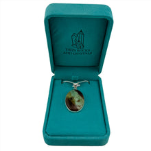 Load image into Gallery viewer, Chrysoprase Pendant & Necklace with a "Twin Rocks and Crystals" Velvet Box