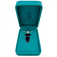 Load image into Gallery viewer, Amethyst Pendant & Necklace with a "Twin Rocks and Crystals" Velvet Box