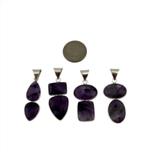 Load image into Gallery viewer, Amethyst Pendant & Necklace with a "Twin Rocks and Crystals" Velvet Box