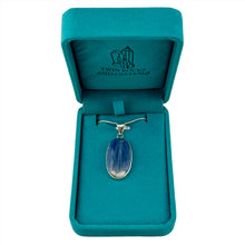 Load image into Gallery viewer, Blue Kyanite Pendant & Necklace with a "Twin Rocks and Crystals" Velvet Box