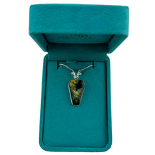 Load image into Gallery viewer, Labradorite Pendant & Necklace with a "Twin Rocks and Crystals" Velvet Box