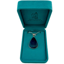 Load image into Gallery viewer, Blue Apatite Pendant & Necklace with a "Twin Rocks and Crystals" Velvet Box