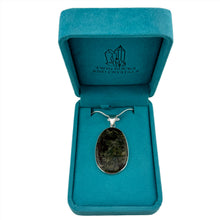 Load image into Gallery viewer, Dragon Bloodstone Pendant & Necklace with a "Twin Rocks and Crystals" Velvet Box