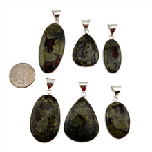 Load image into Gallery viewer, Dragon Bloodstone Pendant & Necklace with a "Twin Rocks and Crystals" Velvet Box
