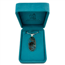 Load image into Gallery viewer, Azurite Pendant & Necklace with a "Twin Rocks and Crystals" Velvet Box