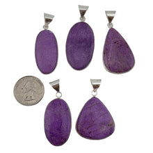 Load image into Gallery viewer, Purpurite Pendant & Necklace with a "Twin Rocks and Crystals" Velvet Box