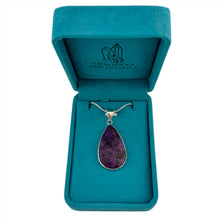 Load image into Gallery viewer, Stichtite Pendant & Necklace with a "Twin Rocks and Crystals" Velvet Box