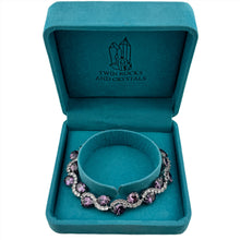Load image into Gallery viewer, High Quality Amethyst Faceted Stone Bracelet with a "Twin Rocks and Crystals" Velvet Box