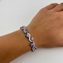 Load image into Gallery viewer, High Quality Amethyst Faceted Stone Bracelet with a "Twin Rocks and Crystals" Velvet Box