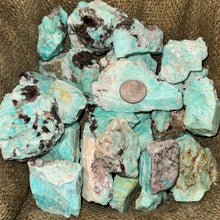 Load image into Gallery viewer, Halloween SALE!! LARGE Brazilian Amazonite Rough with Black Tourmaline Matrix