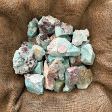Load image into Gallery viewer, Halloween SALE!! LARGE Brazilian Amazonite Rough with Black Tourmaline Matrix