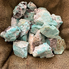 Load image into Gallery viewer, Halloween SALE!! LARGE Brazilian Amazonite Rough with Black Tourmaline Matrix
