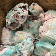 Load image into Gallery viewer, Halloween SALE!! LARGE Brazilian Amazonite Rough with Black Tourmaline Matrix