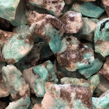 Load image into Gallery viewer, Halloween SALE!! Brazilian Amazonite with Black Tourmaline Inclusions (By the Pound)
