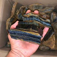 Load image into Gallery viewer, Halloween SALE!! Blue Tiger Eye Rough (LARGE) (2 pounds)