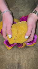 Load and play video in Gallery viewer, Dyed Quartz Yellow Geode with Pink Center (4"-5") (G5)