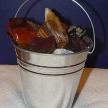 Load image into Gallery viewer, Halloween SALE!! Metal Bucket Full of Rocks and Gemstones