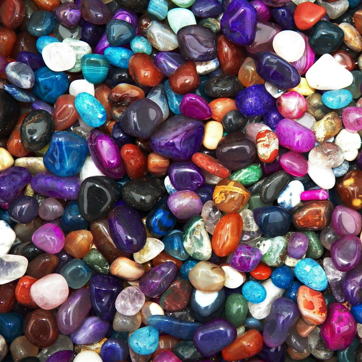 Polished Mix Gemstones Medium (Size 5) 1 LB Twin Rocks and Crystals