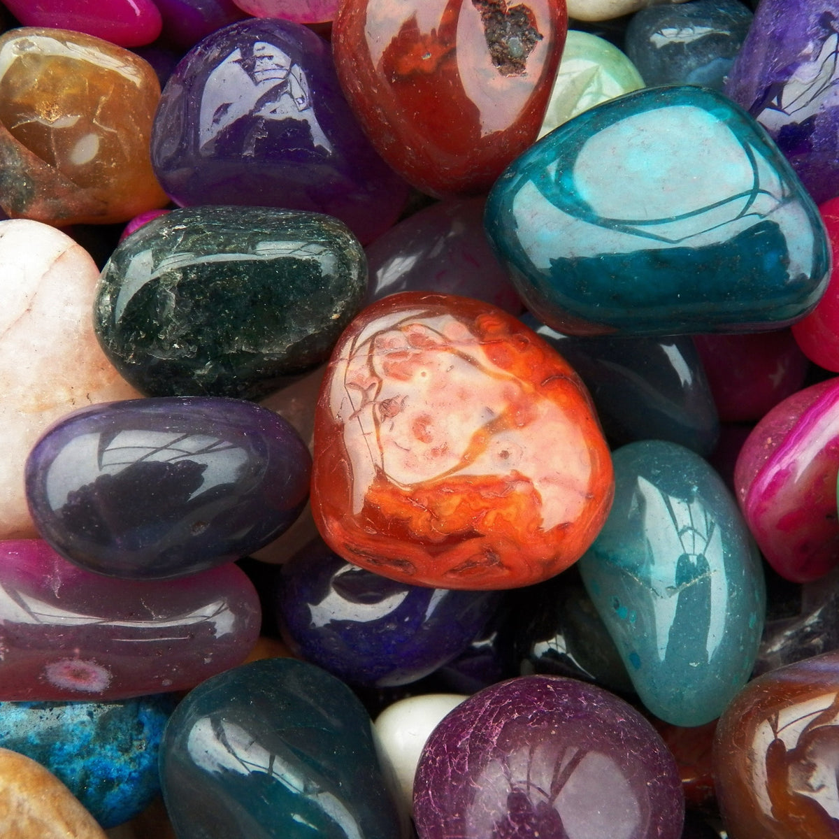 Polished Mix Gemstones Large (Size 6) 1 LB Twin Rocks and Crystals