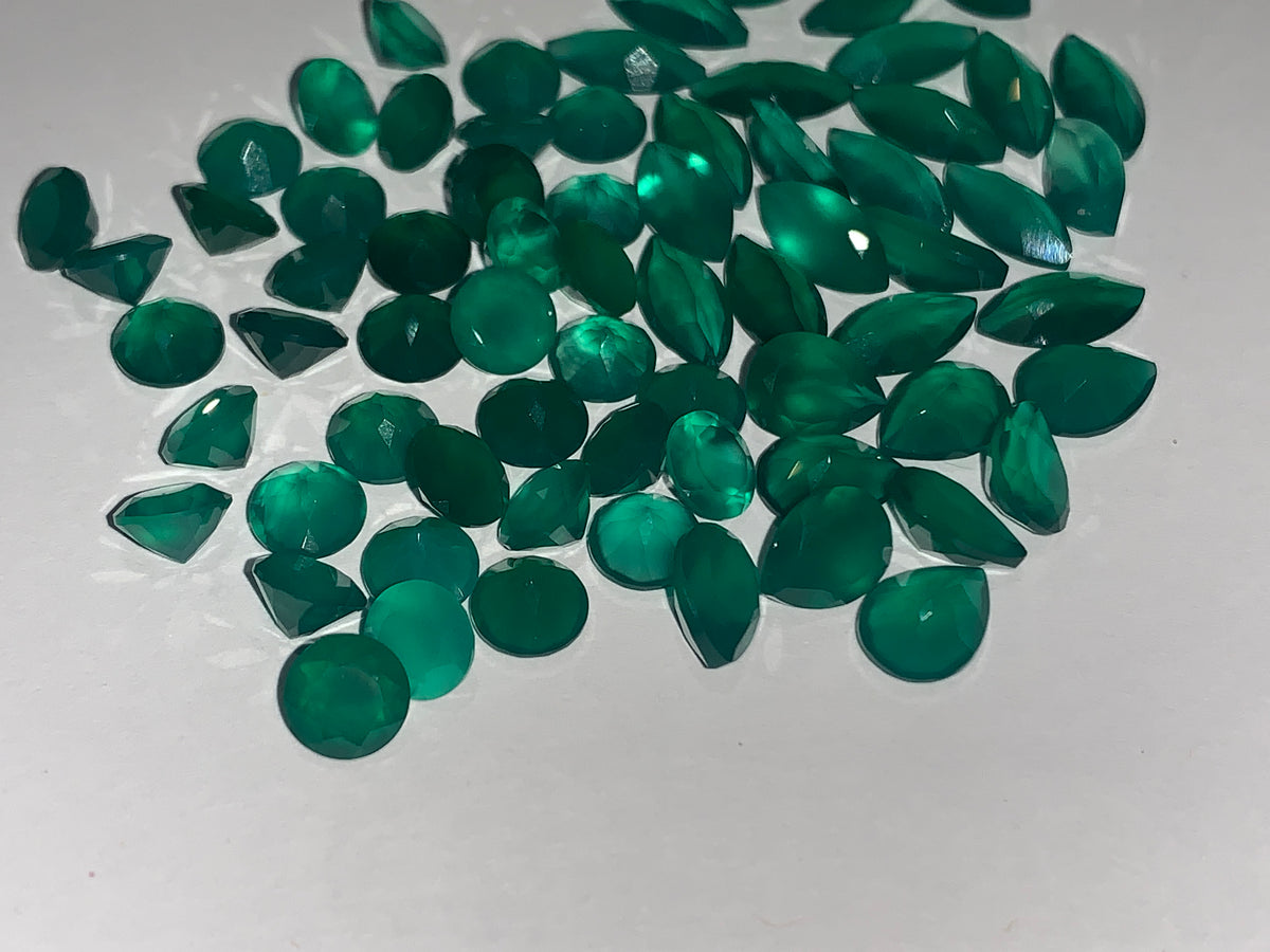 Faceted Green Onyx | Twin Rocks and Crystals