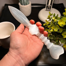 Load image into Gallery viewer, Selenite Heart Sword (10 - 11 inches)