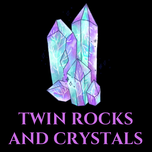 Twin Rocks and Crystals logo