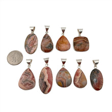 Load image into Gallery viewer, Rhodochrosite Pendant &amp; Necklace with a &quot;Twin Rocks and Crystals&quot; Velvet Box
