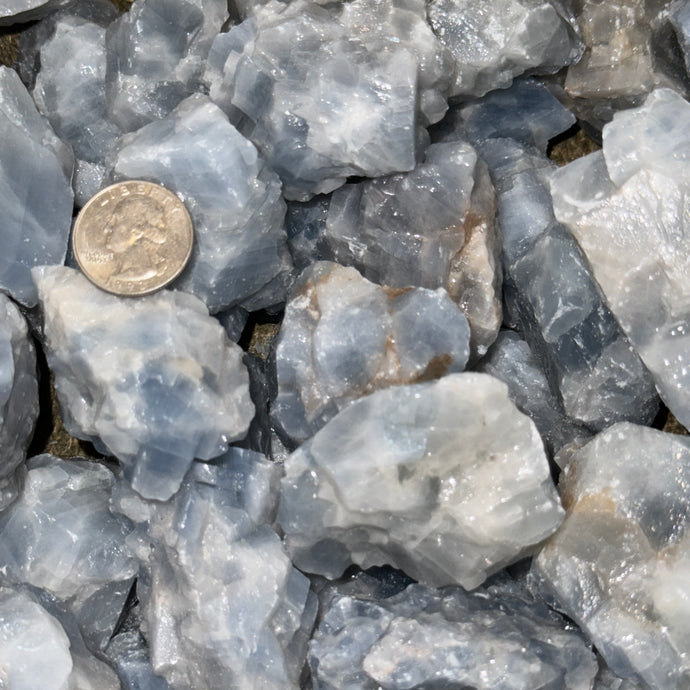 Blue Calcite Rough (LARGE) (By the Pound)