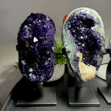 Load image into Gallery viewer, Amethyst Druze on Custom Metal Stand Size 3 (3-4 lb) High End Specimen
