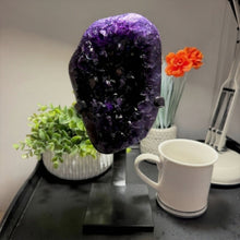 Load image into Gallery viewer, Amethyst Druze on Custom Metal Stand Size 6 (6-7 lb) High End Specimen
