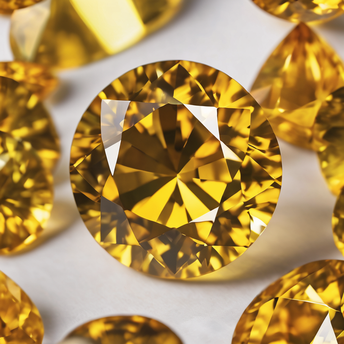 Faceted Yellow Colored Diamond - Individual Gemstone