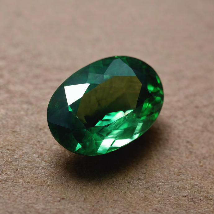 Faceted Green Colored Diamond - Individual Gemstone
