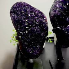 Load and play video in Gallery viewer, Amethyst Druze on Custom Metal Stand Size 6 (6-7 lb) High End Specimen
