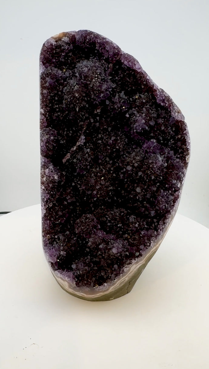 Daily Sale!  6.24 Pound Beautiful Purple Amethyst Cut Base - Polished Edge (I1)