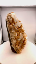 Load and play video in Gallery viewer, Daily Sale! Large Peach &amp; White Apophyllite + Stilbite Cut Base Specimen 10.88 lbs (I3)
