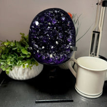 Load image into Gallery viewer, Amethyst Druze on Custom Metal Stand Size 4 (4-5 lb) High End Specimen
