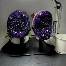 Load image into Gallery viewer, Amethyst Druze on Custom Metal Stand Size 4 (4-5 lb) High End Specimen
