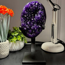 Load image into Gallery viewer, Amethyst Druze on Custom Metal Stand Size 5 (5-6 lb) High End Specimen
