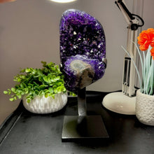Load image into Gallery viewer, Amethyst Druze on Custom Metal Stand Size 5 (5-6 lb) High End Specimen
