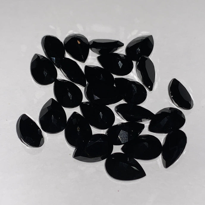 Faceted Black Onyx - Mixed Sizes (10 Carat Lot)