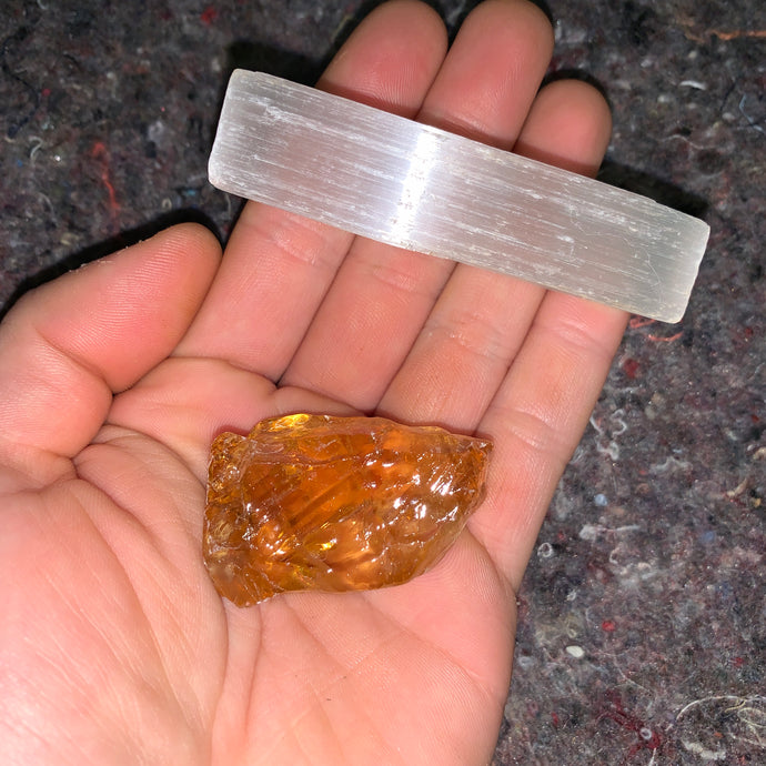 Charged Citrine Calcite Single Stone
