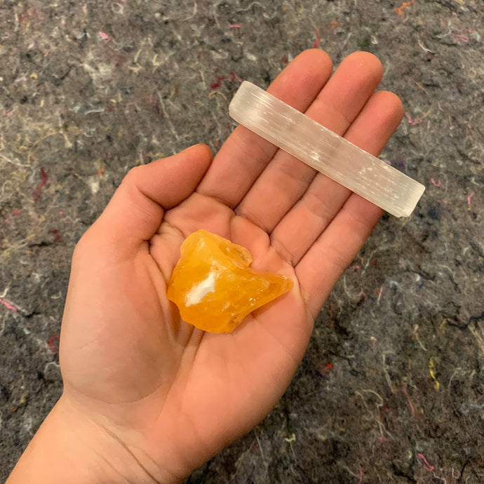 Charged Orange Calcite Single Stone
